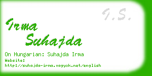 irma suhajda business card